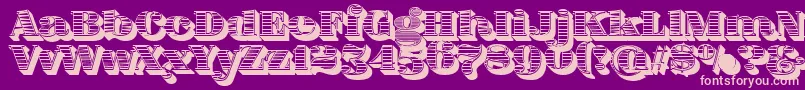 フォントFatFlamingo5WoodcutBlack – 紫の背景にピンクのフォント