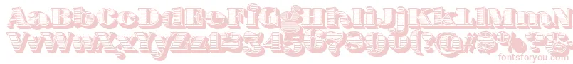 Czcionka FatFlamingo5WoodcutBlack – różowe czcionki na białym tle