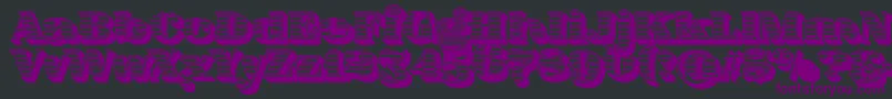 フォントFatFlamingo5WoodcutBlack – 黒い背景に紫のフォント