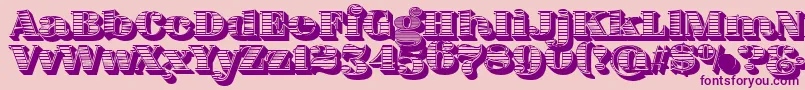 FatFlamingo5WoodcutBlack-fontti – violetit fontit vaaleanpunaisella taustalla