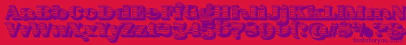 Police FatFlamingo5WoodcutBlack – polices violettes sur fond rouge