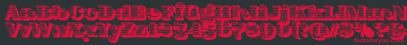 フォントFatFlamingo5WoodcutBlack – 黒い背景に赤い文字