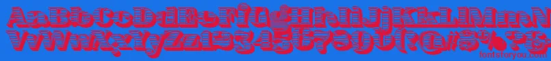 Шрифт FatFlamingo5WoodcutBlack – красные шрифты на синем фоне