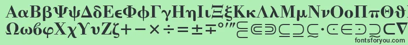 フォントQuantaPiTwoSsi – 緑の背景に黒い文字