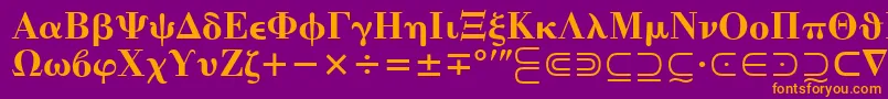 フォントQuantaPiTwoSsi – 紫色の背景にオレンジのフォント