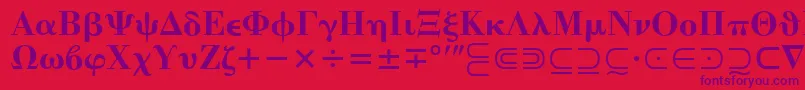 QuantaPiTwoSsi Font – Purple Fonts on Red Background