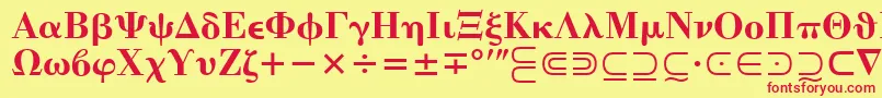 QuantaPiTwoSsi Font – Red Fonts on Yellow Background