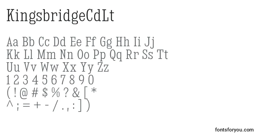 A fonte KingsbridgeCdLt – alfabeto, números, caracteres especiais