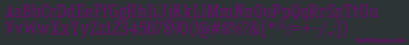 フォントKingsbridgeCdLt – 黒い背景に紫のフォント