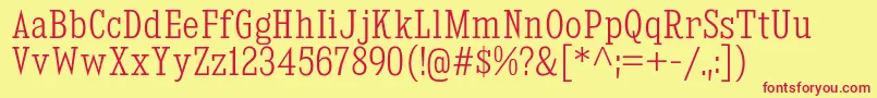 KingsbridgeCdLt Font – Red Fonts on Yellow Background