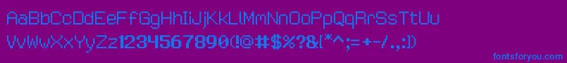 Wastermaster10-fontti – siniset fontit violetilla taustalla