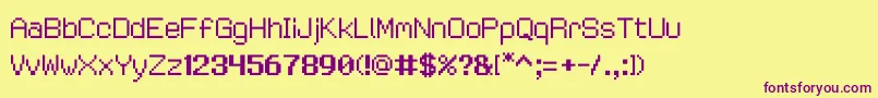 Czcionka Wastermaster10 – fioletowe czcionki na żółtym tle