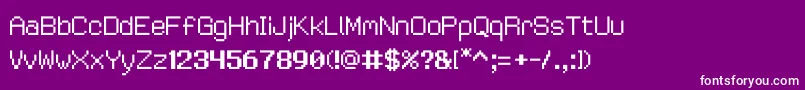Wastermaster10-fontti – valkoiset fontit violetilla taustalla