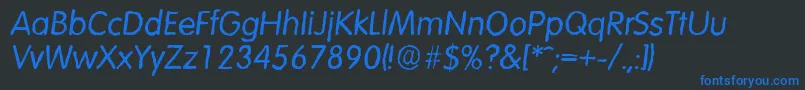 VolkswagenantiqueItalic Font – Blue Fonts on Black Background