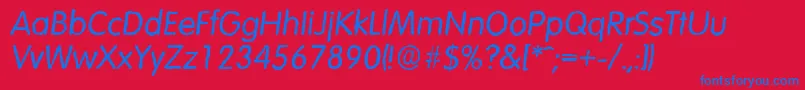Шрифт VolkswagenantiqueItalic – синие шрифты на красном фоне