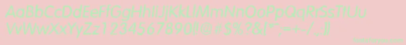 フォントVolkswagenantiqueItalic – ピンクの背景に緑の文字