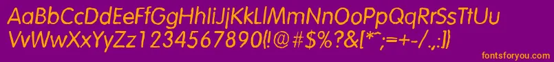 VolkswagenantiqueItalic Font – Orange Fonts on Purple Background