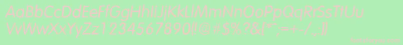 VolkswagenantiqueItalic-Schriftart – Rosa Schriften auf grünem Hintergrund