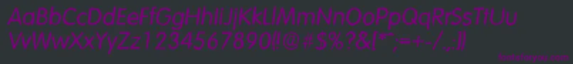 Шрифт VolkswagenantiqueItalic – фиолетовые шрифты на чёрном фоне