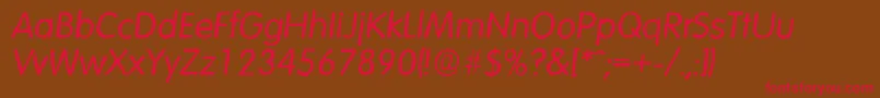 Шрифт VolkswagenantiqueItalic – красные шрифты на коричневом фоне