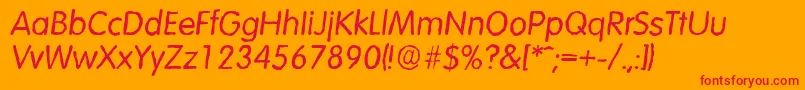 VolkswagenantiqueItalic Font – Red Fonts on Orange Background