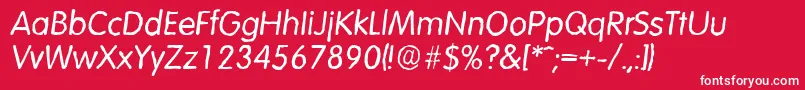 フォントVolkswagenantiqueItalic – 赤い背景に白い文字