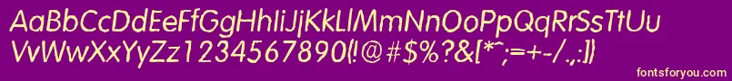 VolkswagenantiqueItalic Font – Yellow Fonts on Purple Background