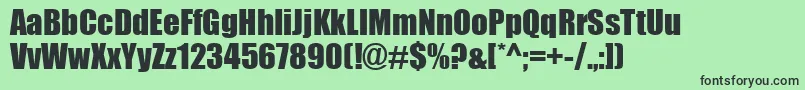 Impactk Font – Black Fonts on Green Background