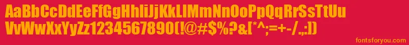 Impactk Font – Orange Fonts on Red Background