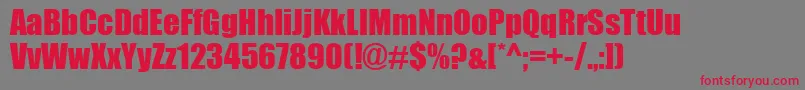 Impactk Font – Red Fonts on Gray Background