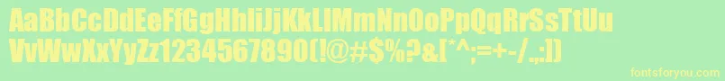 Impactk Font – Yellow Fonts on Green Background