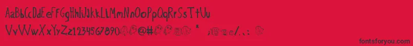 BichoPlumon-Schriftart – Schwarze Schriften auf rotem Hintergrund