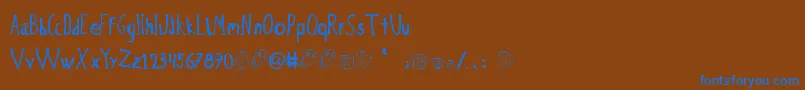 BichoPlumon Font – Blue Fonts on Brown Background