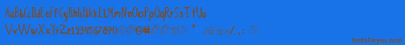BichoPlumon Font – Brown Fonts on Blue Background
