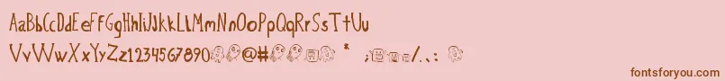 BichoPlumon-Schriftart – Braune Schriften auf rosa Hintergrund