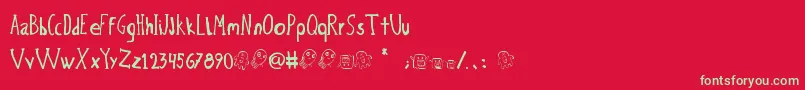 BichoPlumon Font – Green Fonts on Red Background