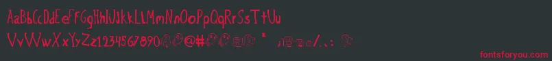 フォントBichoPlumon – 黒い背景に赤い文字
