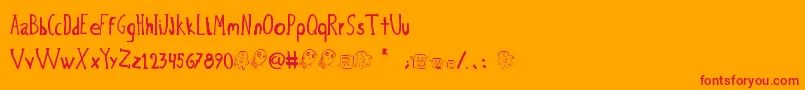 BichoPlumon Font – Red Fonts on Orange Background