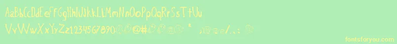 BichoPlumon Font – Yellow Fonts on Green Background