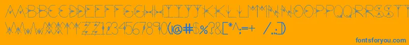 TheValley-Schriftart – Blaue Schriften auf orangefarbenem Hintergrund