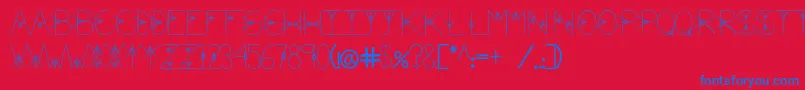 フォントTheValley – 赤い背景に青い文字