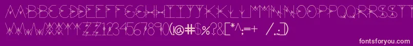 TheValley-fontti – vaaleanpunaiset fontit violetilla taustalla