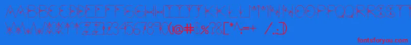 フォントTheValley – 赤い文字の青い背景