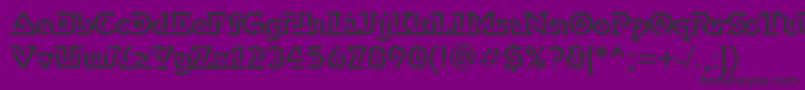 フォントDublonbrusc – 紫の背景に黒い文字