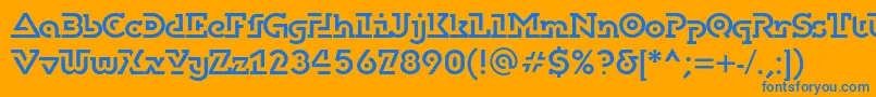 フォントDublonbrusc – オレンジの背景に青い文字