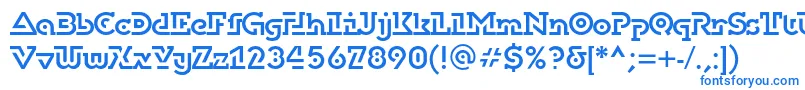 フォントDublonbrusc – 白い背景に青い文字