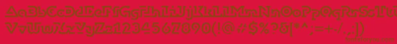 フォントDublonbrusc – 赤い背景に茶色の文字