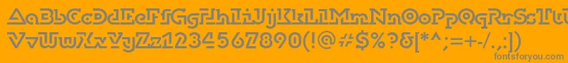 フォントDublonbrusc – オレンジの背景に灰色の文字