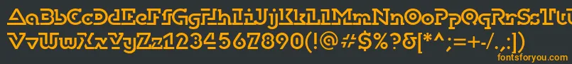 フォントDublonbrusc – 黒い背景にオレンジの文字