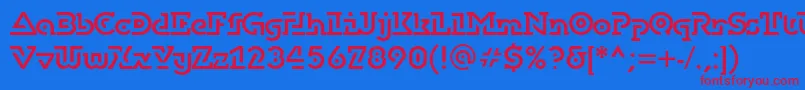 Czcionka Dublonbrusc – czerwone czcionki na niebieskim tle